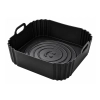Wkład silikonowy do airfryer forma do frytkownicy beztłuszczowej 19x19x5,5 cm S38 czarny i szarobrązowy